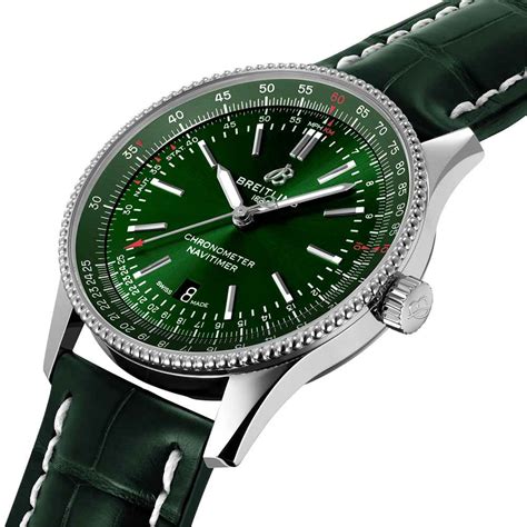 breitling green face watch|breitling navitimer green.